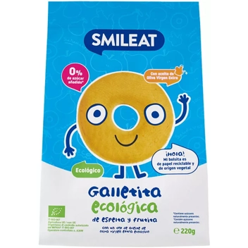 Smileat Galletas Infantiles de Espelta con Manzana Ecológica 220 gr - Atida