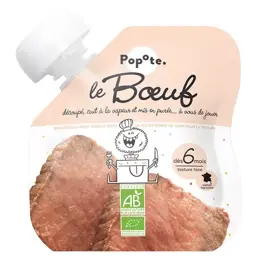 Popote Les Viandes Gourde Bœuf +6m Bio 60g