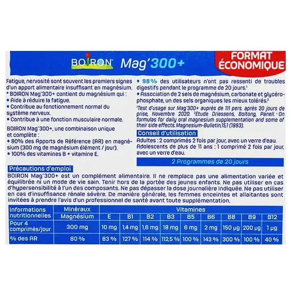 Boiron Mag'300+ 160 comprimés