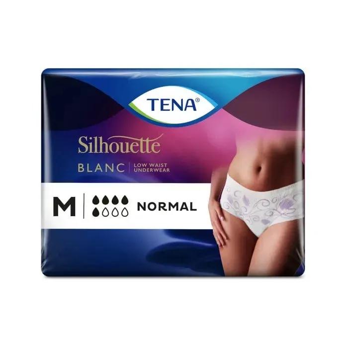 Tena Silhouette Normal Blanc Taglia M Mutandine Assorbenti Femminili Vita Bassa 6 Pezzi