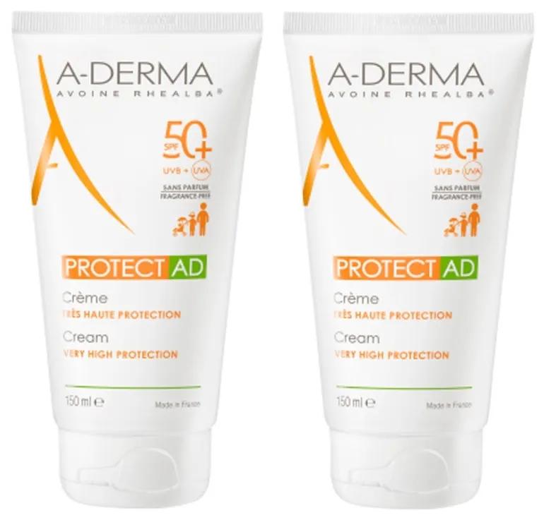 Crème solaire A-Derma Protect AD pour peaux atopiques SPF 50, 2 x 150 ml