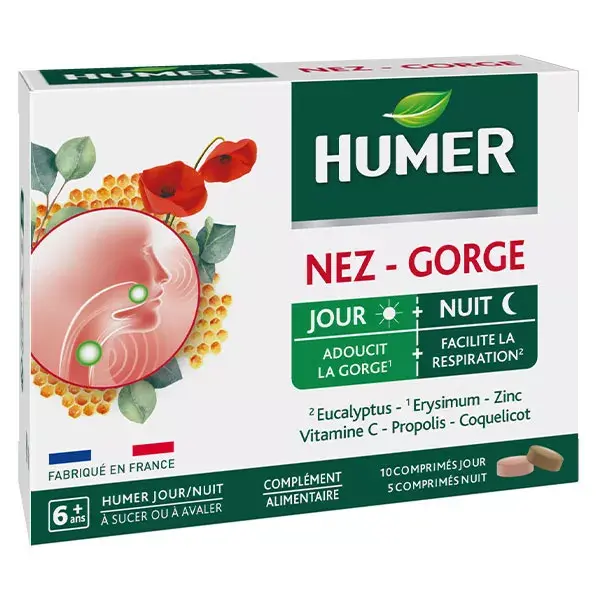 Humer Day and Night 15 Tablets for Nose and Throat