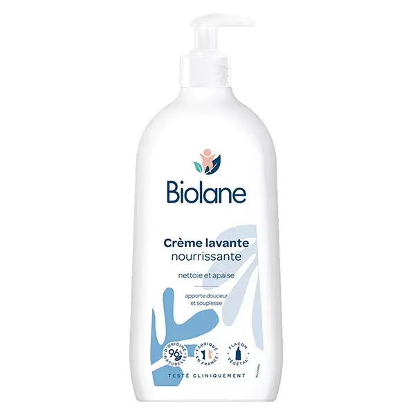 Biolane - Crème Lavante Nourrissante - Bébé - Corps et Cheveux  - Flacon-pompe 750 ml