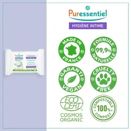 Puressentiel Hygiène Intime Lingettes Intimes Quotidiennes Bio 25 unités