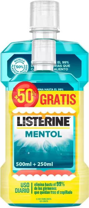 Listerine Elixir Mentol 500ml + 250ml gratis