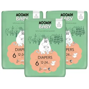 Mumin-Babywindeln, Größe 6 (12–24 kg), 3 x 34 Einheiten