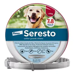 Seresto Grand Chien Collier Anti-Puces et Anti-Tiques +8kg 1 unité