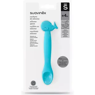Suavinex Cuchara de Silicona para Bebés Azul +4m 
