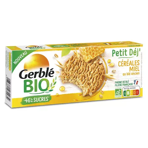 Gerblé Bio Biscuit Petit Dej' Céréales & Miel 132g