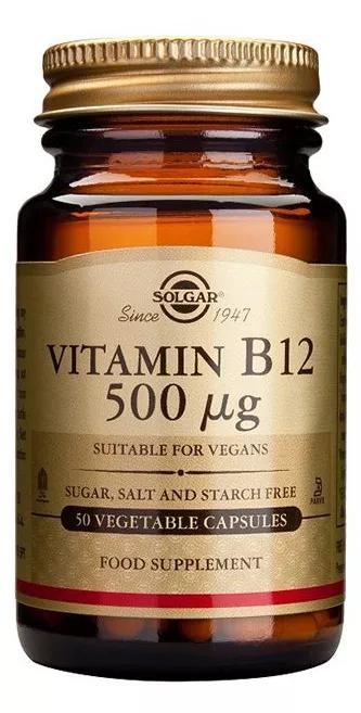 Solgar Vitamina B12 500 mcg (Cianocobalamina) 50 cápsulas Vegetais