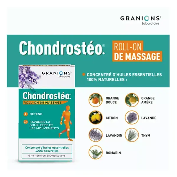 Granions Chondrostéo Roll'On de Massage 6ml