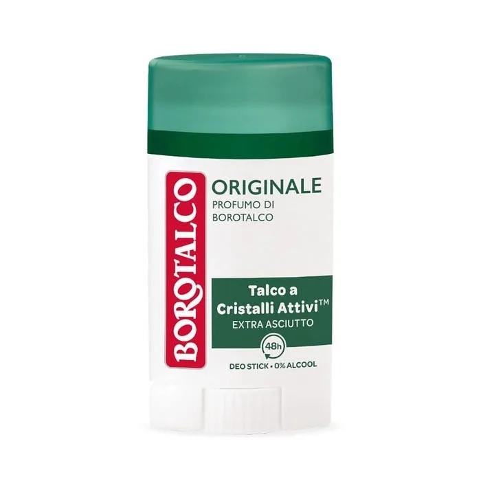 Borotalco Original Deodorante Stick Con Talco e Cristalli Attivi Tripla Protezione Asciutta Profumo di Borotalco 40 ml