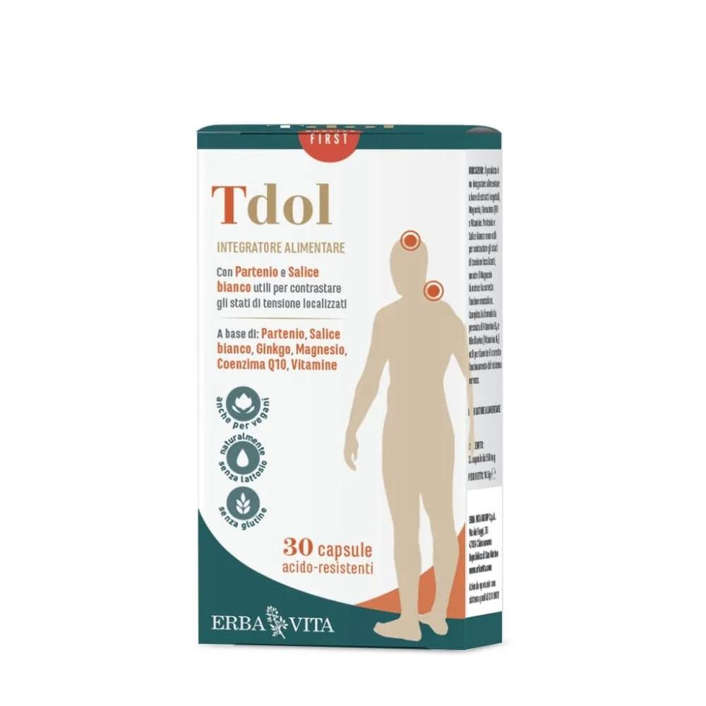 Erba Vita T-Dol Integratore Mal di Testa 30 Capsule