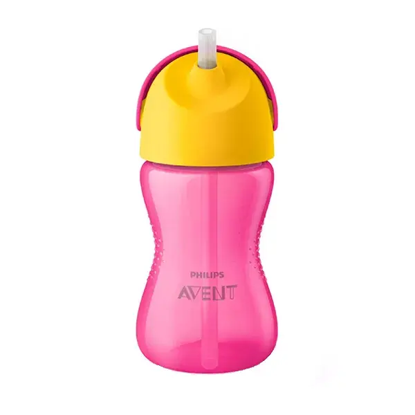 Avent Pink Bottle with Straw +12 Months 300ml 