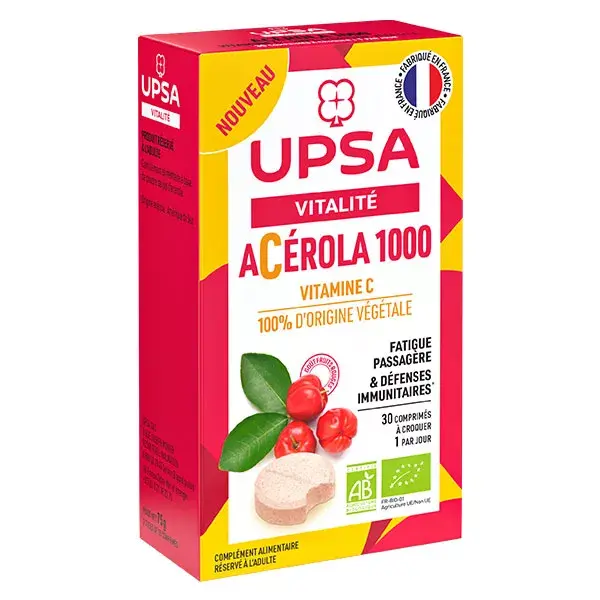 UPSA Acérola 1000 Bio 30 comprimés à croquer