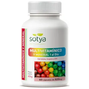 Multivitamin and mineral with lutein, lycopene and Q Sotya 820 mg 60 capsules