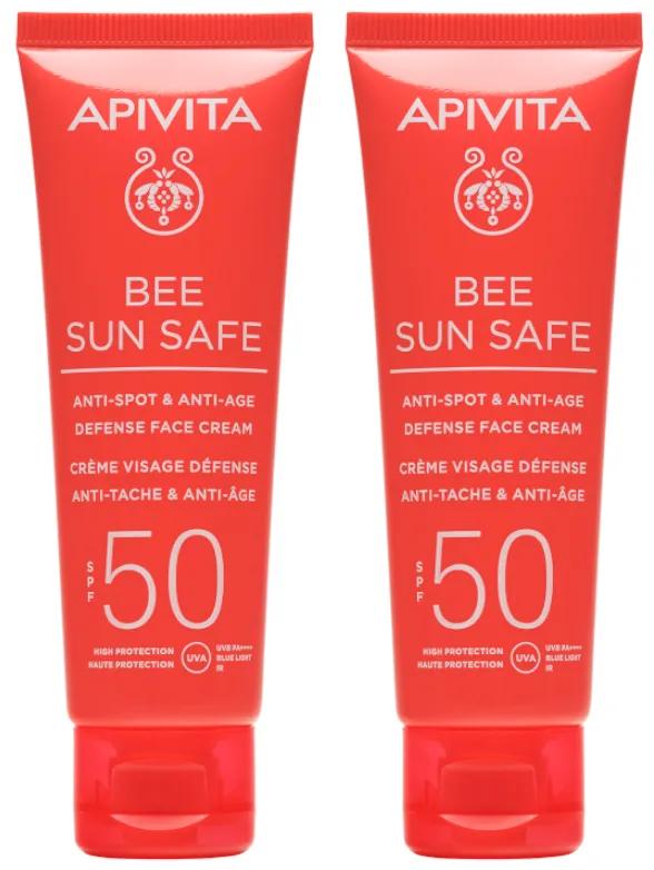 Apivita Bee Sun Safe Anti-Aging and Anti-Stain Cream SPF 50 2x50 ml