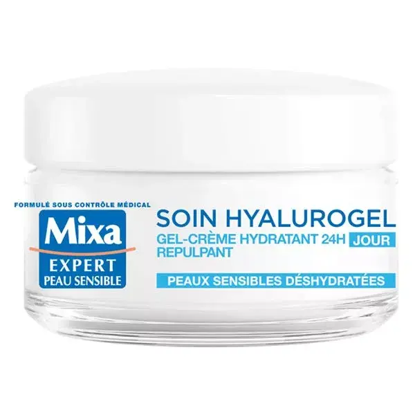 Mixa Visage Hyalurogel Gel-Crème Hydratant 24h Peaux Sensibles Déshydratées 50ml