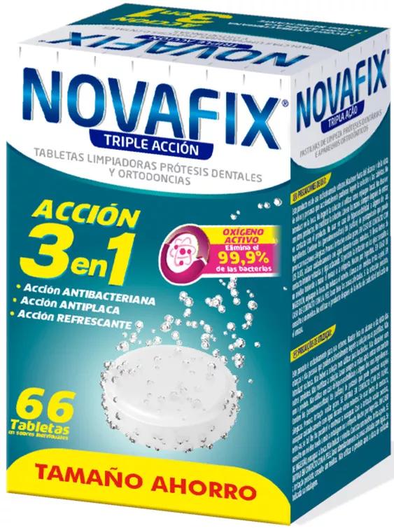 Novafix Tabletas Limpiadoras Triple Acción 66 Tabletas