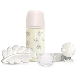 Suavinex Poetry Set Chupete + Chupetero + Biberón Flujo M 270 ml + Mordedor Rosa