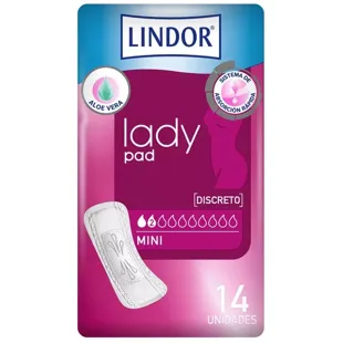 Lindor Lady Mini Compressas 2 Gotas Incontinência 14 unidades