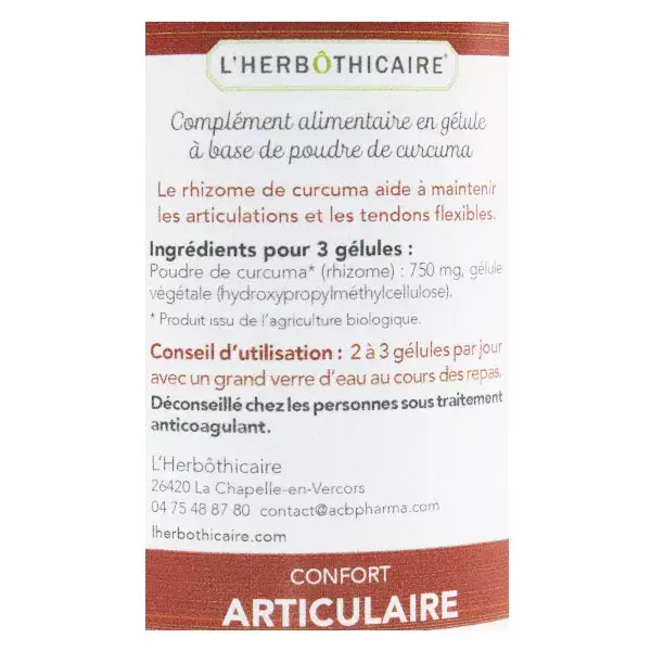L'Herbôthicaire Turmeric Organic 60 capsules