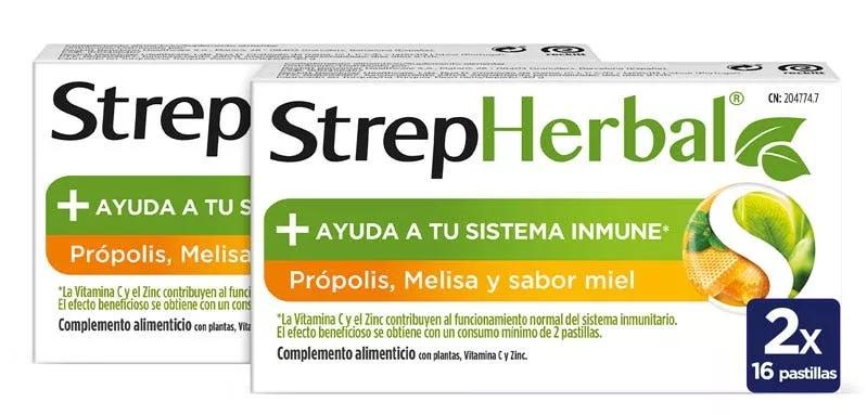 StrepHerbal Propolis et Miel 2x16 Comprimés à Sucer