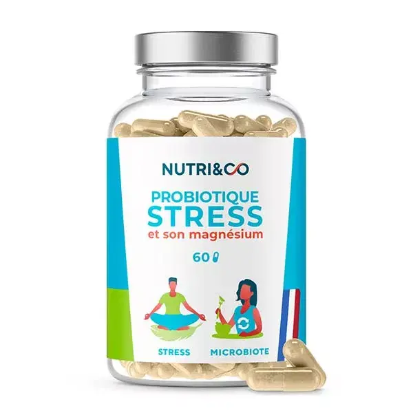 Nutri&Co Probiotiques Anti-Stress Breveté + Magnésium 60 gélules Vegan