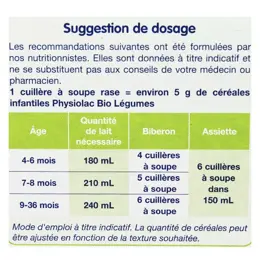 Physiolac Bio Céréales aux Légumes +4m 200g