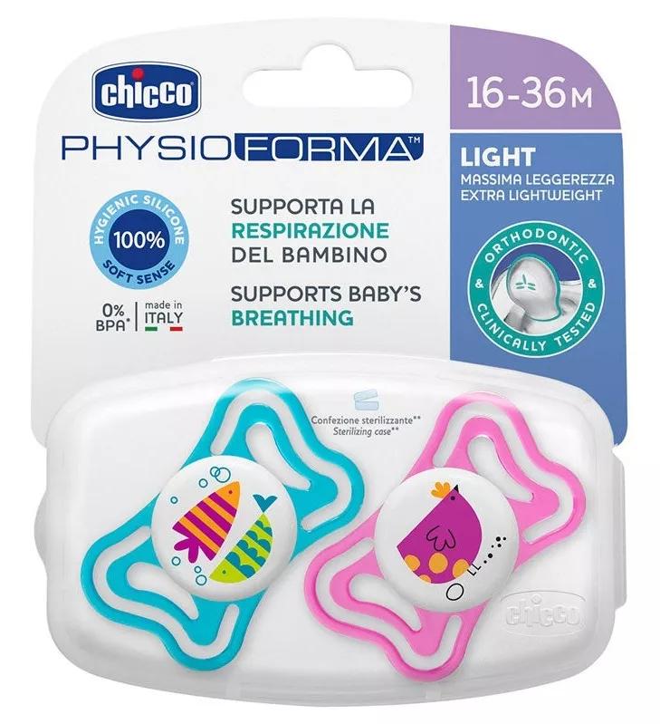 Chicco Chupeta Physioforma Light Rosa 16-36M 2Uds