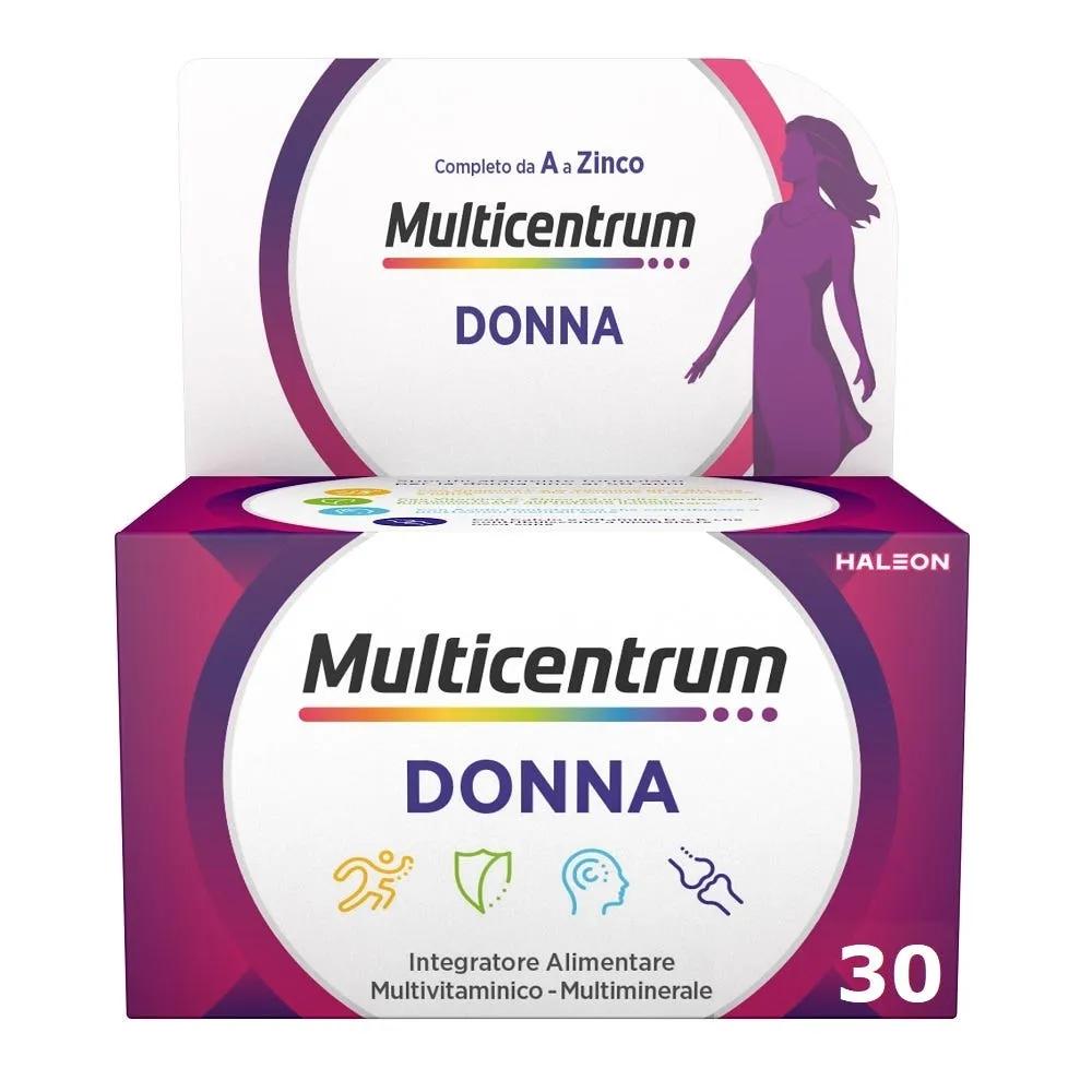 Multicentrum Donna Integratore Alimentare Multivitaminico Vitamina D Calcio Ferro Acido Folico 30 Compresse