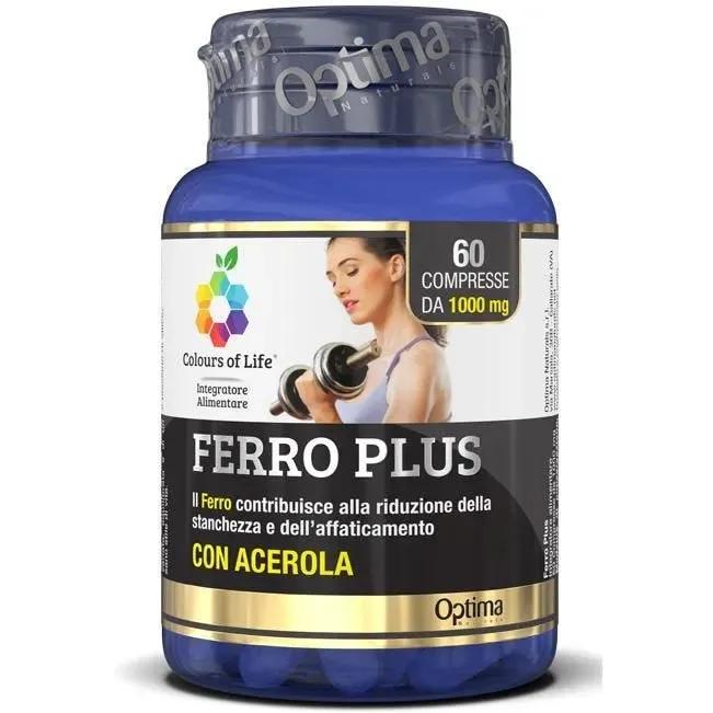 Optima Naturals Colours of Life Ferro Plus Con Acerola Integratore Difese Immunitarie 60 Compresse