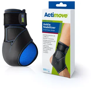 Actimove Stabilisierende Knöchelbandage mit Kreuzbändern, Schwarz, Universalgröße