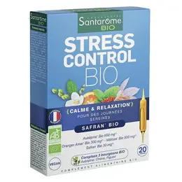 Santarome Bio - Stress Control Bio - Déstresse et apaise - 20 ampoules