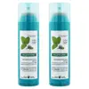 Klorane Menthe Aquatique Shampoing Sec Détox Anti-Pollution Lot de 2 x 150ml