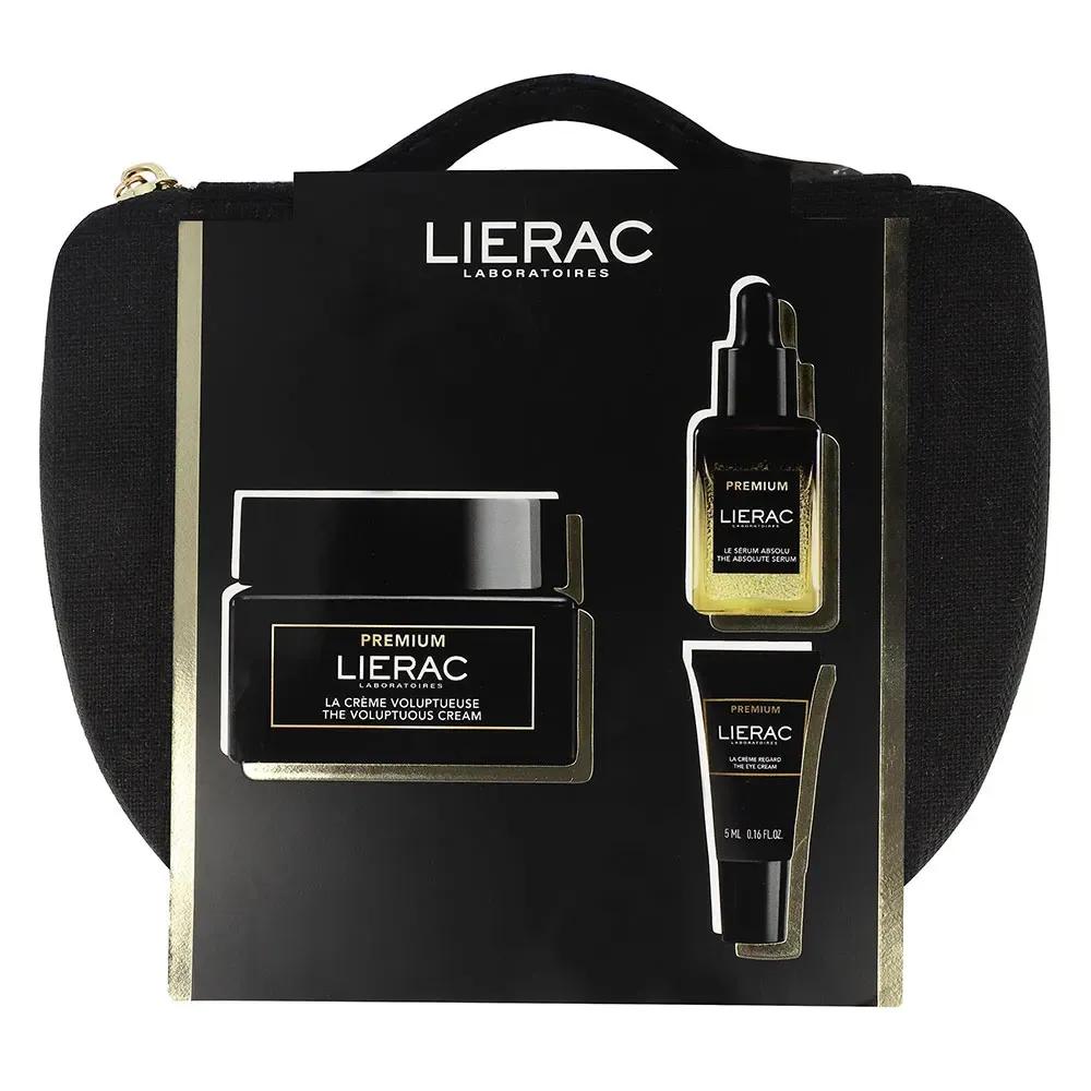 Lierac Cofanetto Premium Voluptueuse Crema Viso Antirughe 50 ml + Siero 13 ml + Crema Regard 5ml + Beauty Case in Regalo