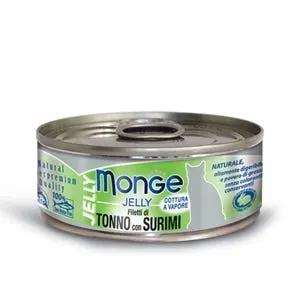 Monge Jelly Filetti Di Tonno Del Pacifico E Surimi Cibo Umido Per Gatti Adulti 80G