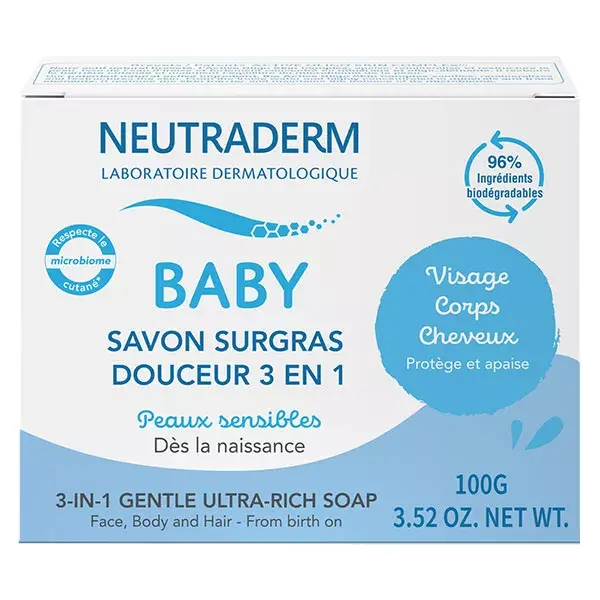 Neutraderm Baby Savon Surgras Douceur 3 en 1 100g