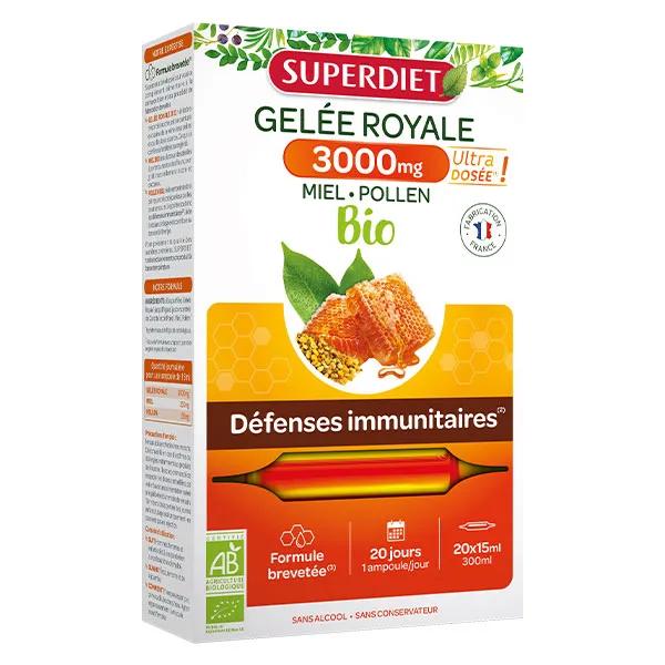 SuperDiet Gelée Royale 3000mg Bio 20 ampoules