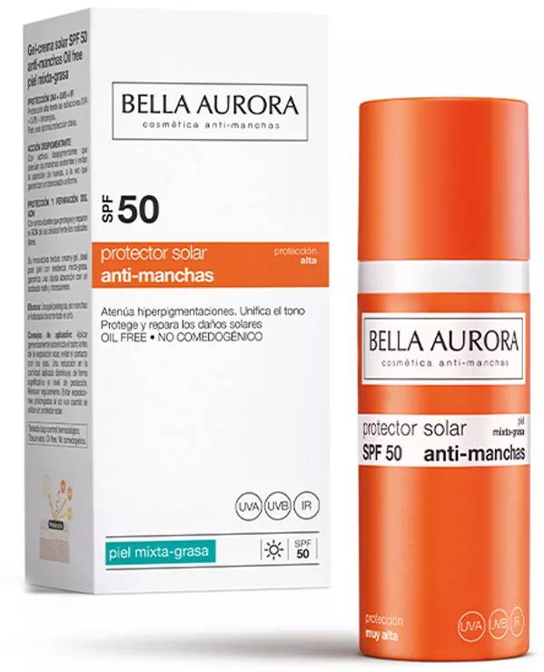 Bella Aurora Gel Solaire SPF50+ Peaux Grasses Mixtes 50 ml