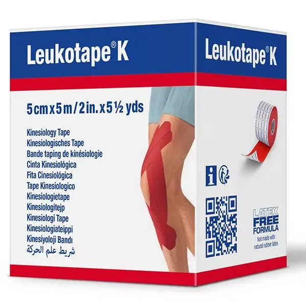 Leukotape K Bande Adhésive Elastique Rouge 5cm x 5m