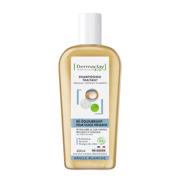 Dermaclay Shampoing Probiotique Usage Fréquent Ré-Équilibrant Bio 400 ml