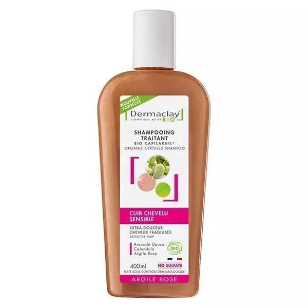 Cabello frágil Dermaclay Bio y sensible - arcilla rosa - champú 400ml