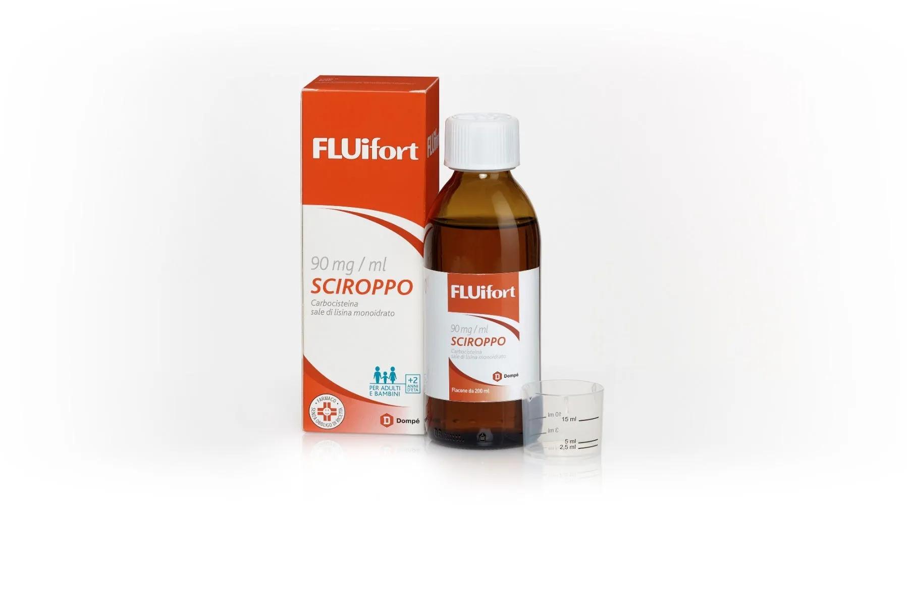 Fluifort 9% Carbocisteina Sciroppo Mucolitico 200 ml Con Misurino