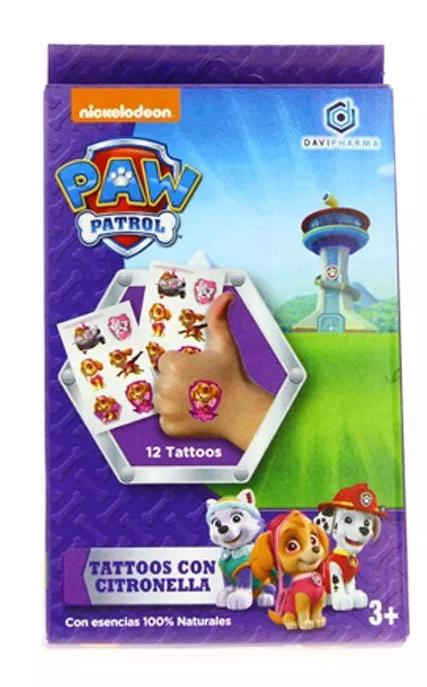 Nickelodeon Tatouages ​​à la Citronnelle Paw Patrol Rose 12 Unités