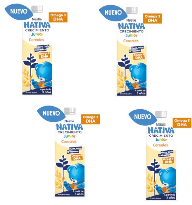 Nestlé Nativa Junior Céréales de Croissance + 3 Ans 4x1L