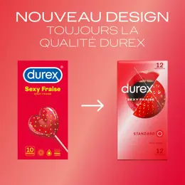 Durex Préservatifs Sexy Fraise - 12 Préservatifs Parfumés