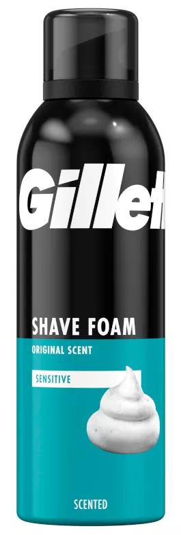 Gillette Clássico Espuma de Barbear para Homens com Pele Sensível 200 ml