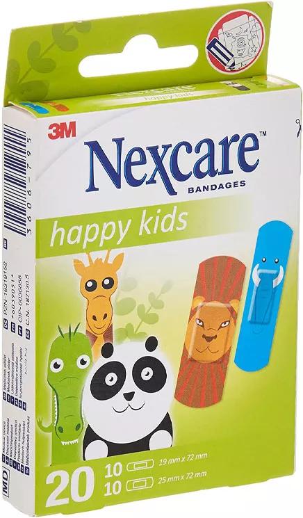 3M Nexcare Happy Kids Tiras Animales Surtido 20 uds