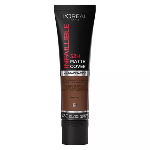Base de maquillaje mate Infallible 32h de L'Oréal Paris n.° 380, tono neutro, 30 ml